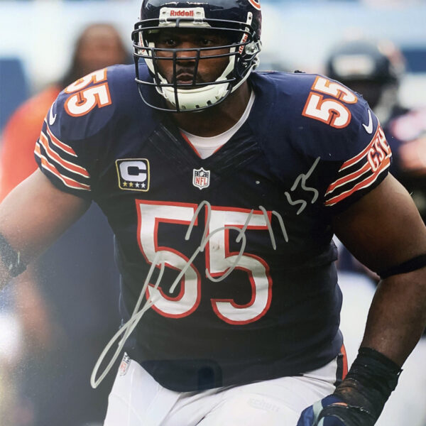 Up close signature of lance briggs on a 16x20 picture