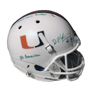 Official Full-Size Miami Hurricanes Helmet Signed by Devin Hester
