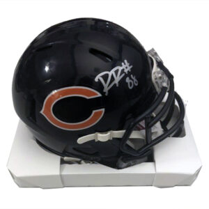 Riley Ridley Autographed Chicago Bears Mini Helmet in Silver Paint Pen